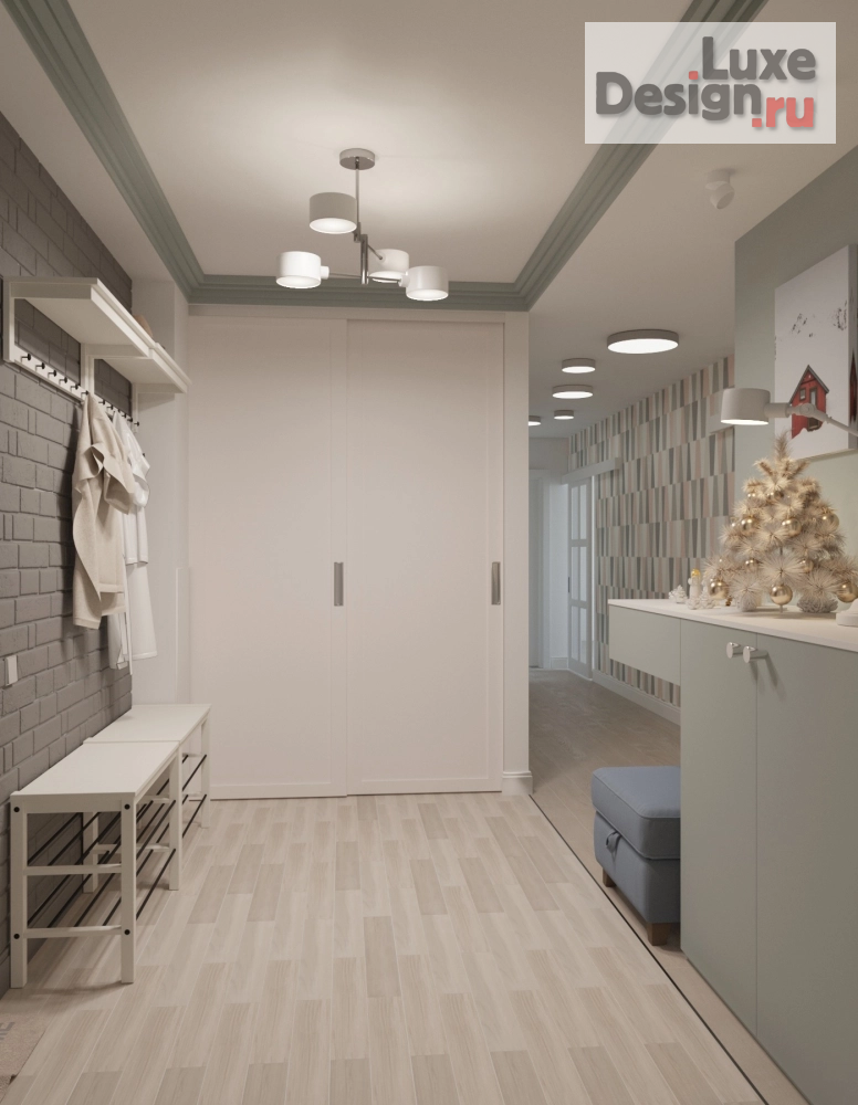 Дизайн интерьера трехкомнатной квартиры "Сто метров сканди. Проект квартиры в Нефтеюганске" (фото 2)