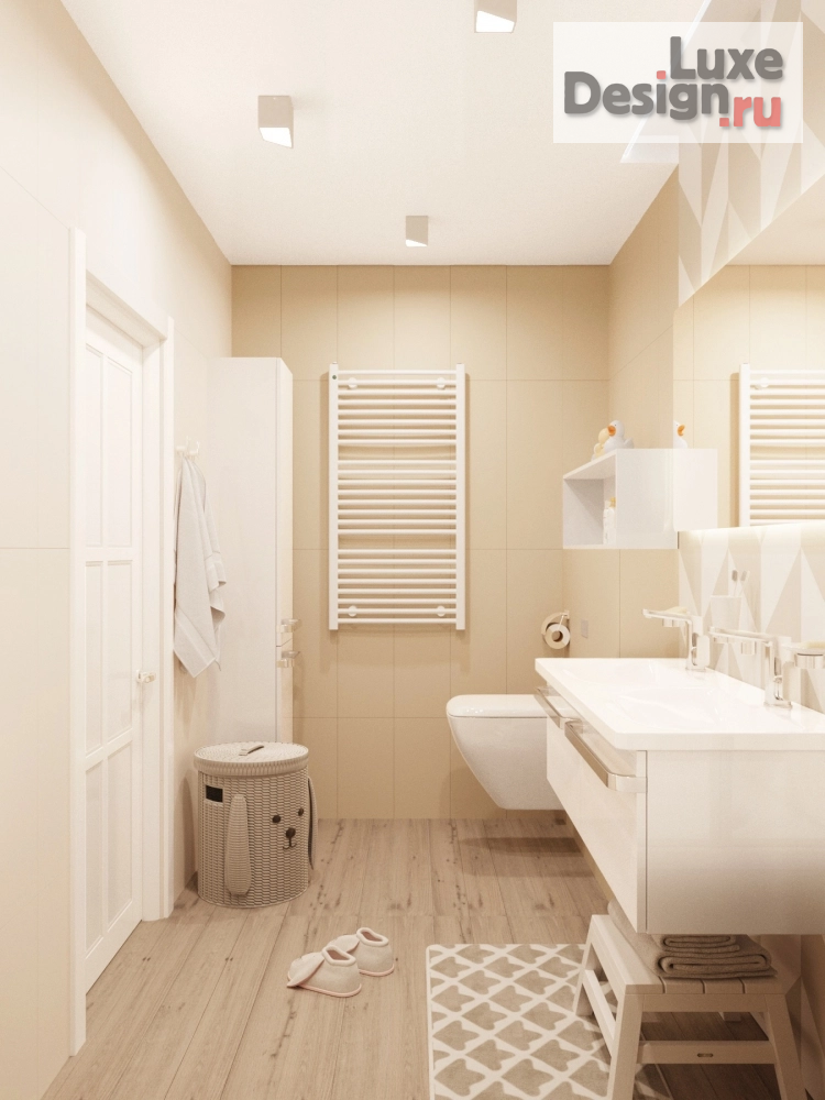 Дизайн интерьера трехкомнатной квартиры "Сто метров сканди. Проект квартиры в Нефтеюганске" (фото 15)