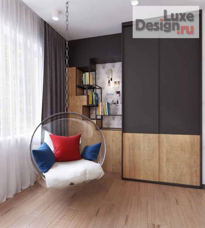 Дизайн интерьера двухкомнатной квартиры "Интерьер с элементами дерева" (фото 3)