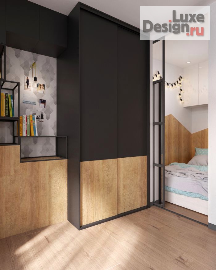 Дизайн интерьера двухкомнатной квартиры "Интерьер с элементами дерева" (фото 9)